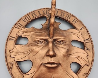 Carson Statesmetal Green Man Face Sundial Wood Spirit Outdoor Forest Art Garden