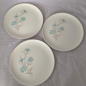 Vintage 60-tals Taylor Smith & Taylor Boutonniere Ever Yours 25 cm middagstallrikar set om 3