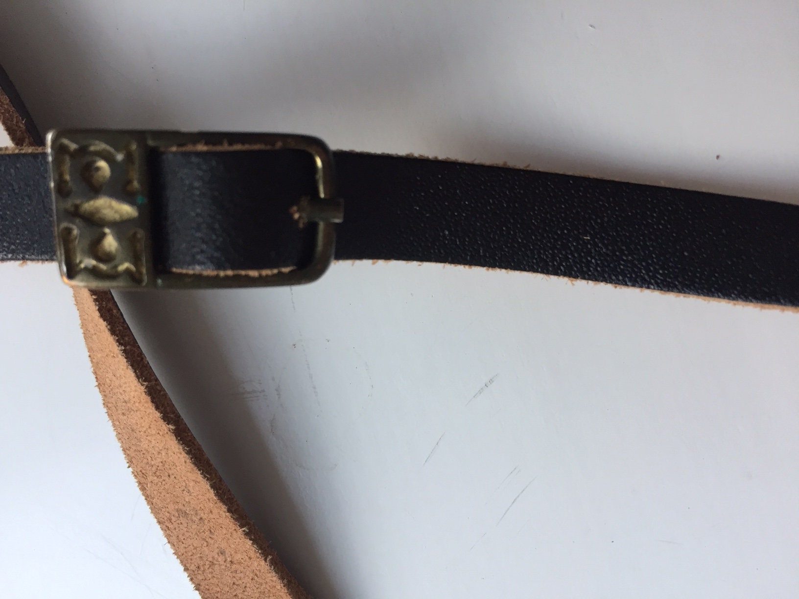 Vintage brown Leather Belt Waist Belt Thin belt Gift for her | Etsy