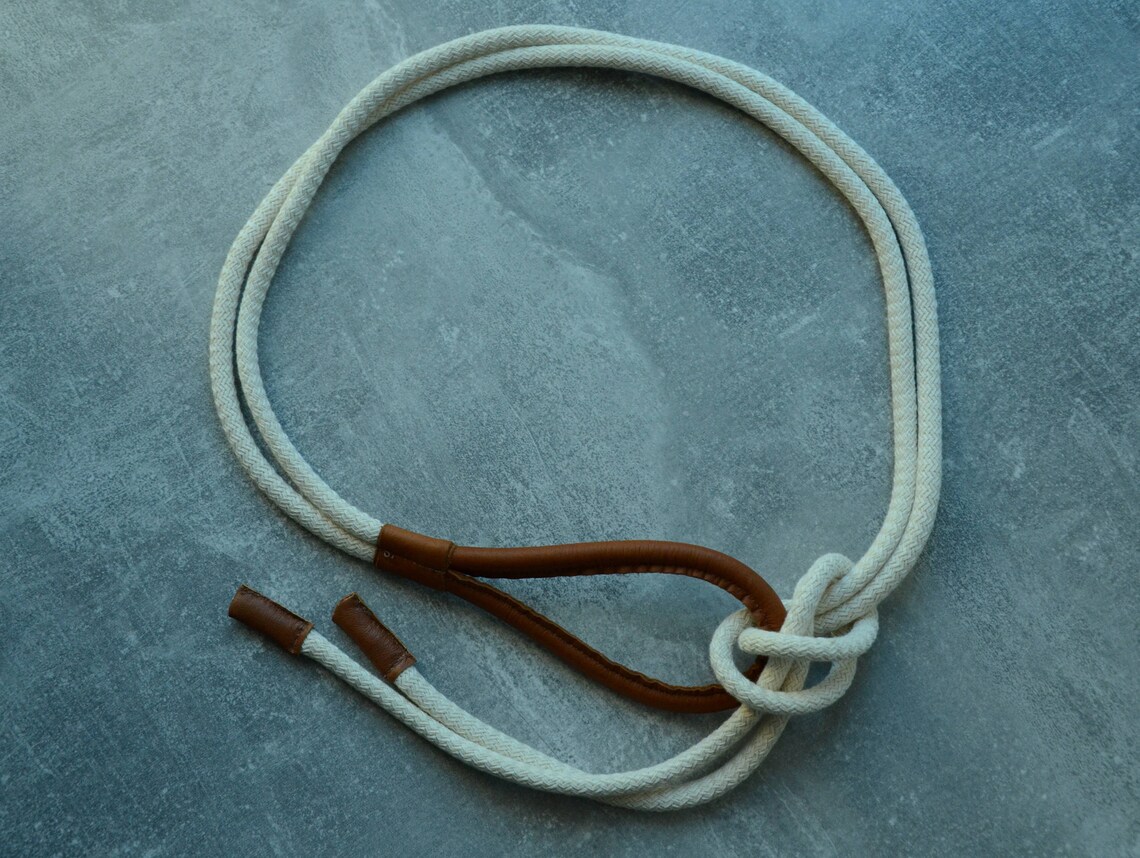 White Belt Rope leather Detail Vintage Rope Belt Stylish Etsy Australia