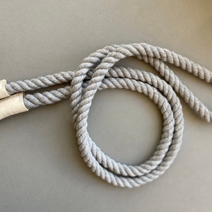 Gray twisted Cord Belt, Belt rope + leather detail, Leather belt, Christmas present, Boho belt, Accessories, Fashion belt, Gift for him her