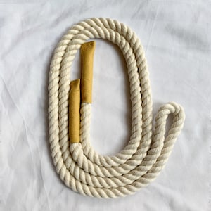 Twisted Rope Belt, Cream White Belt rope + yellow leather detail, Leather belt, Christmas present, Accessories, Express delivery, Gift her