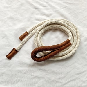 White Belt rope +leather detail, vintage rope belt, Stylish belt, Boho belt, Leather belt, Rope belt, Nautical accessories, Express delivery