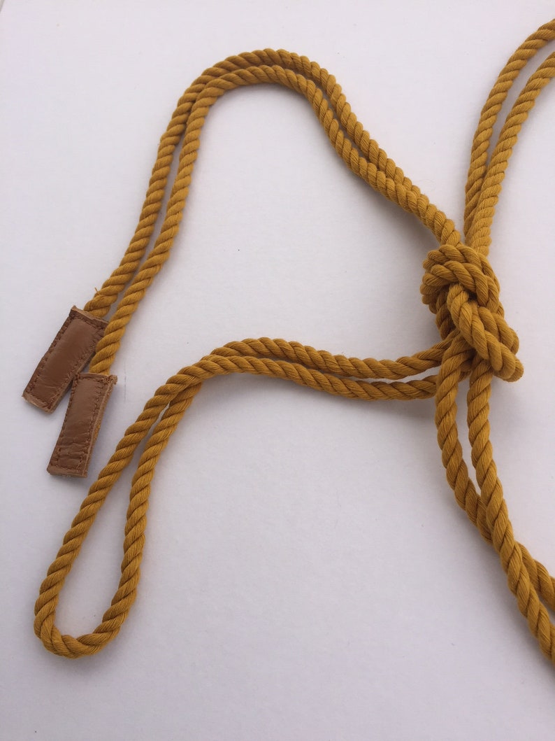 Mustard Rope Belt Yellow Nautical Belt leather Detail Etsy