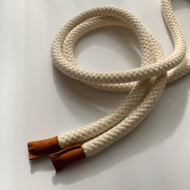 Nautical Knot Rope Belt White Belt Rope Leather Detail Etsy