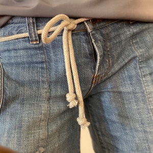 Grey Rope Belt with knot ends, Minimalist style, Nautical stylish Belt, Express delivery, Christmas present, Casual woman accessories