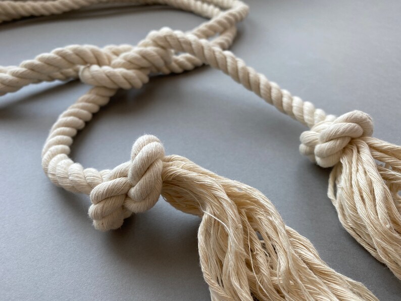 Rope Belt With Tassel Ends. Organic Cotton Cord Belt. Etsy