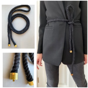 Black belt, Twisted Rope Belt, Belt in boho style, Stylish belt, Express delivery, Leather belt, Waist belt, Fashion belt, Unisex belt