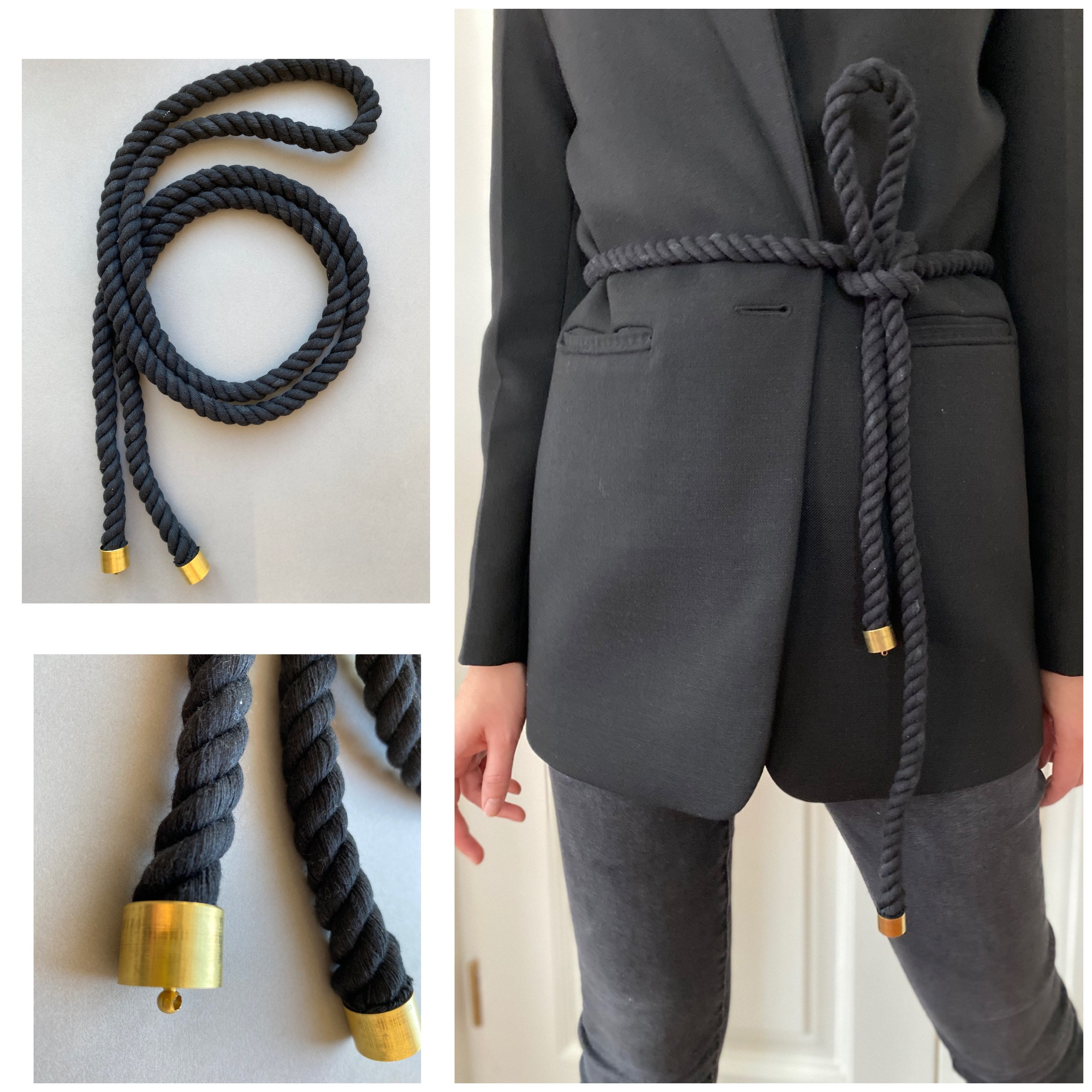 Black Belt Twisted Rope Belt Belt in Boho Style Stylish Belt Express Delivery Leather Belt Waist Belt Fashion Belt Unisex Belt Etsy