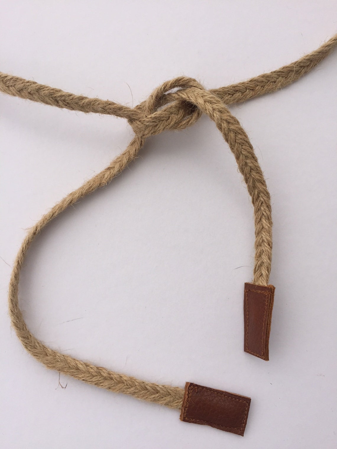 Natural jute Rope Belt with leather detail Rough belt Stylish Etsy