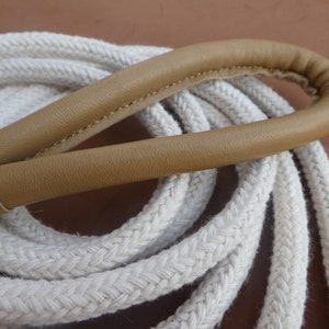 White Belt rope + beige leather detail, vintage rope belt, Stylish belt, Boho belt, Leather belt, Nautical accessories, Express delivery
