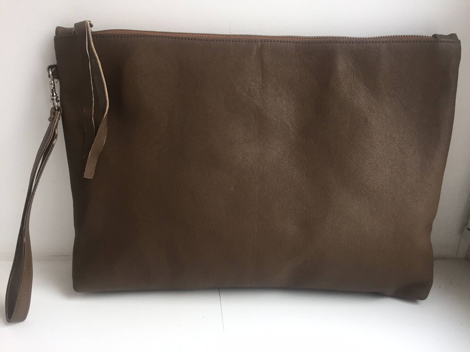 Oversized clutch Brown handbag Small bag Birthday present | Etsy