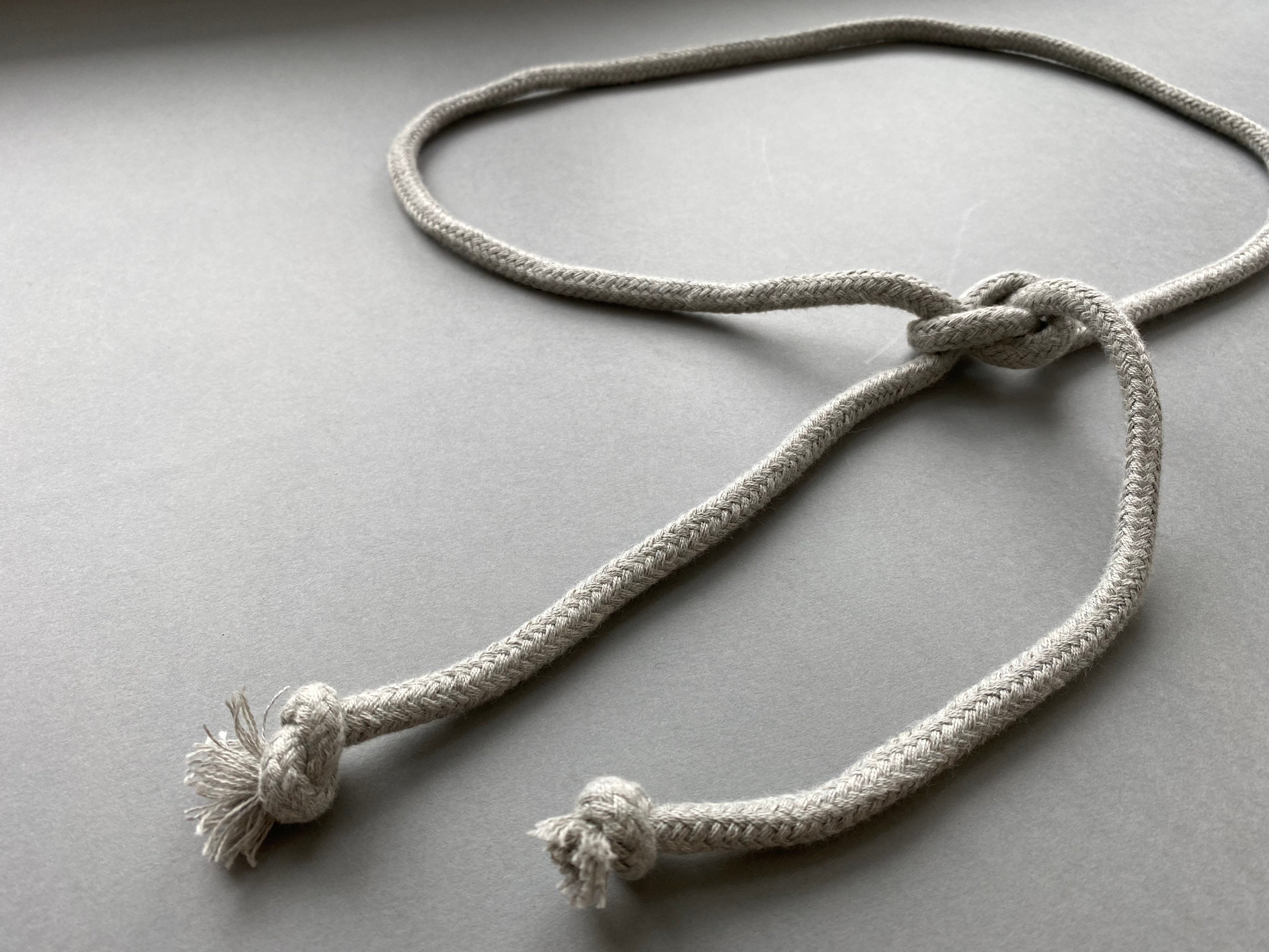 Grey Rope Belt With Knot Ends, Minimalist Style, Nautical Stylish Belt,  Express Delivery, Christmas Present, Casual Woman Accessories 
