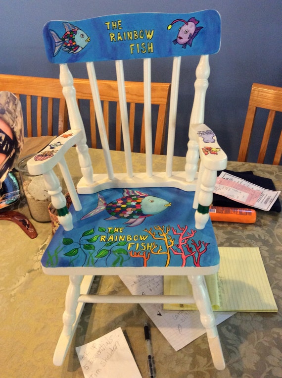 Sedie a dondolo per bambini dipinte a mano con libro di fiabe -  Italia