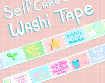 Self Care Reminder Stamp Washi Tape - Etsy