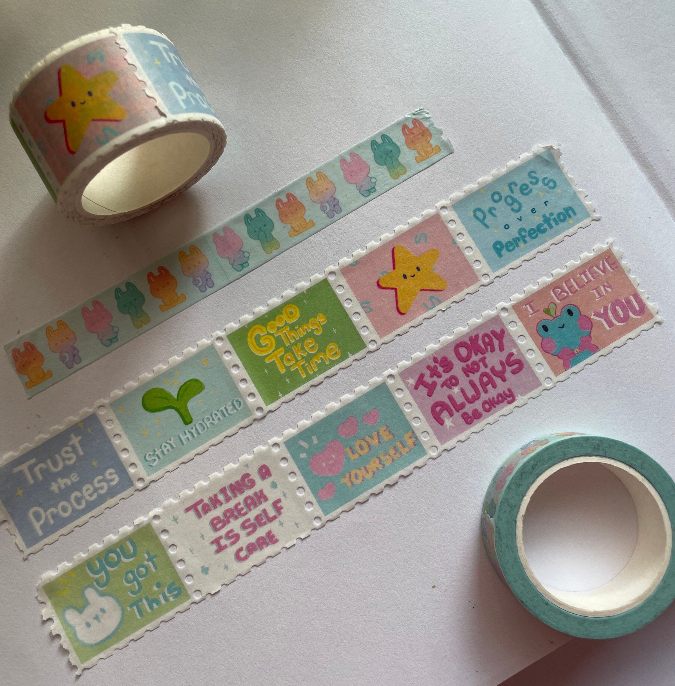 Self Care Reminder Stamp Washi Tape - Etsy