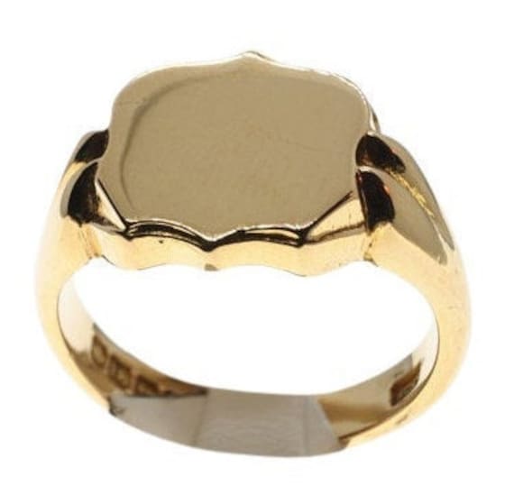 Heavy antique gold signet ring, solid large, chun… - image 3