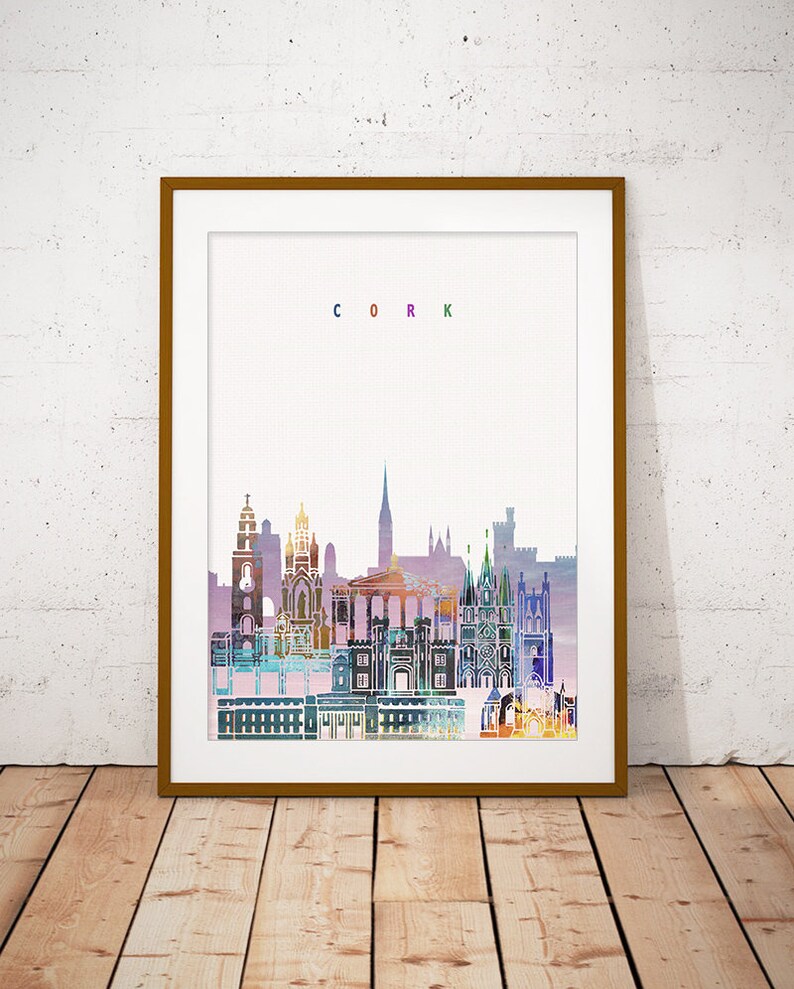 Cork Skyline Art Print Poster Modern Wall Art New Home Etsy