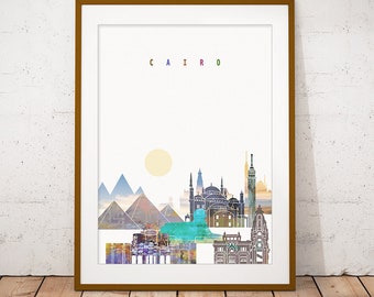 Cairo Print, Skyline Art Print, Poster, Modern Wall Art, New Home, Housewarming Gift, Digital Download