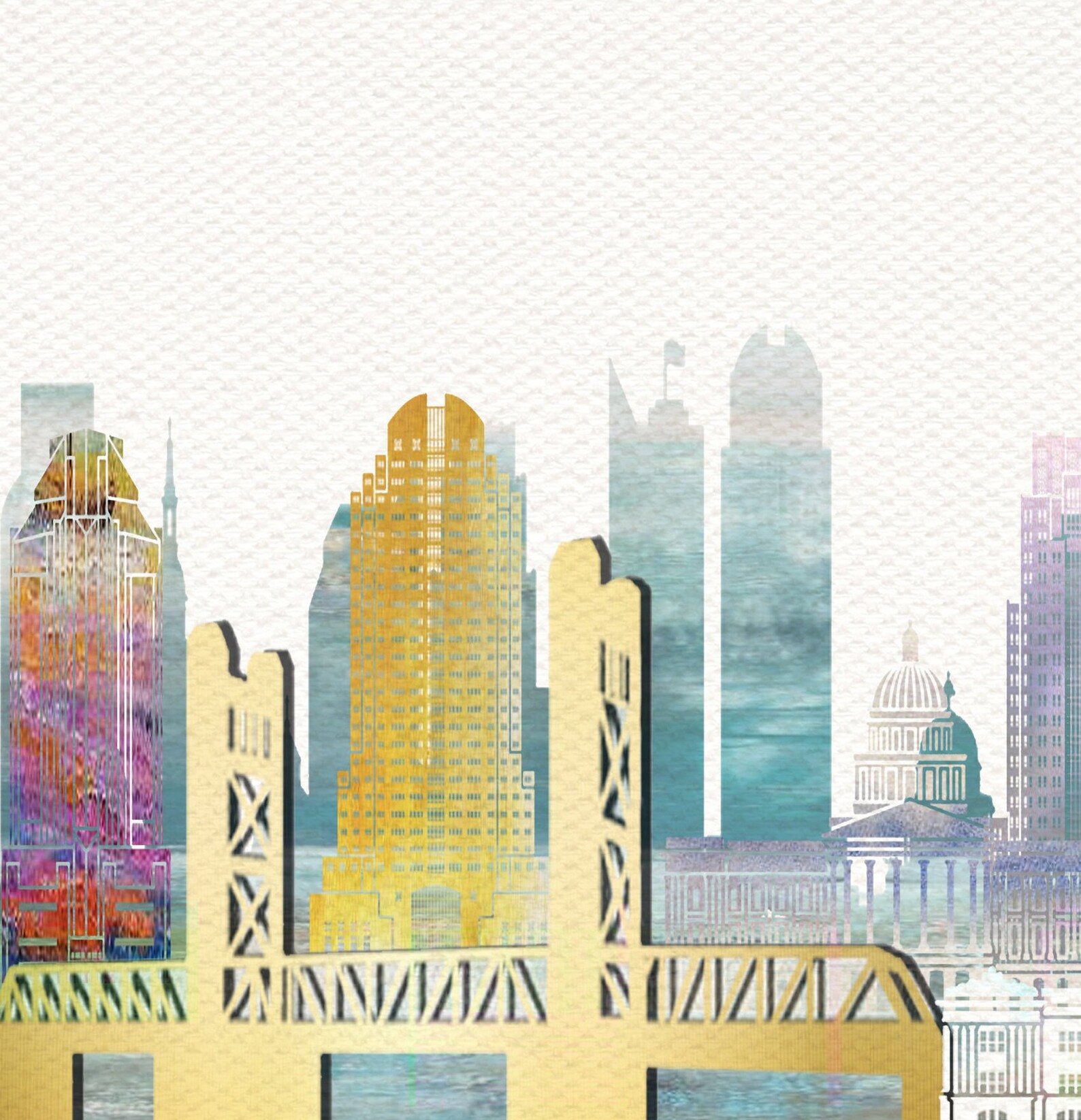 Sacramento Skyline Art Print Poster Modern Wall Art New Etsy New Zealand