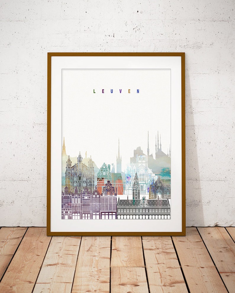 Leuven Print Skyline Art Print Poster Modern Wall Art New Etsy