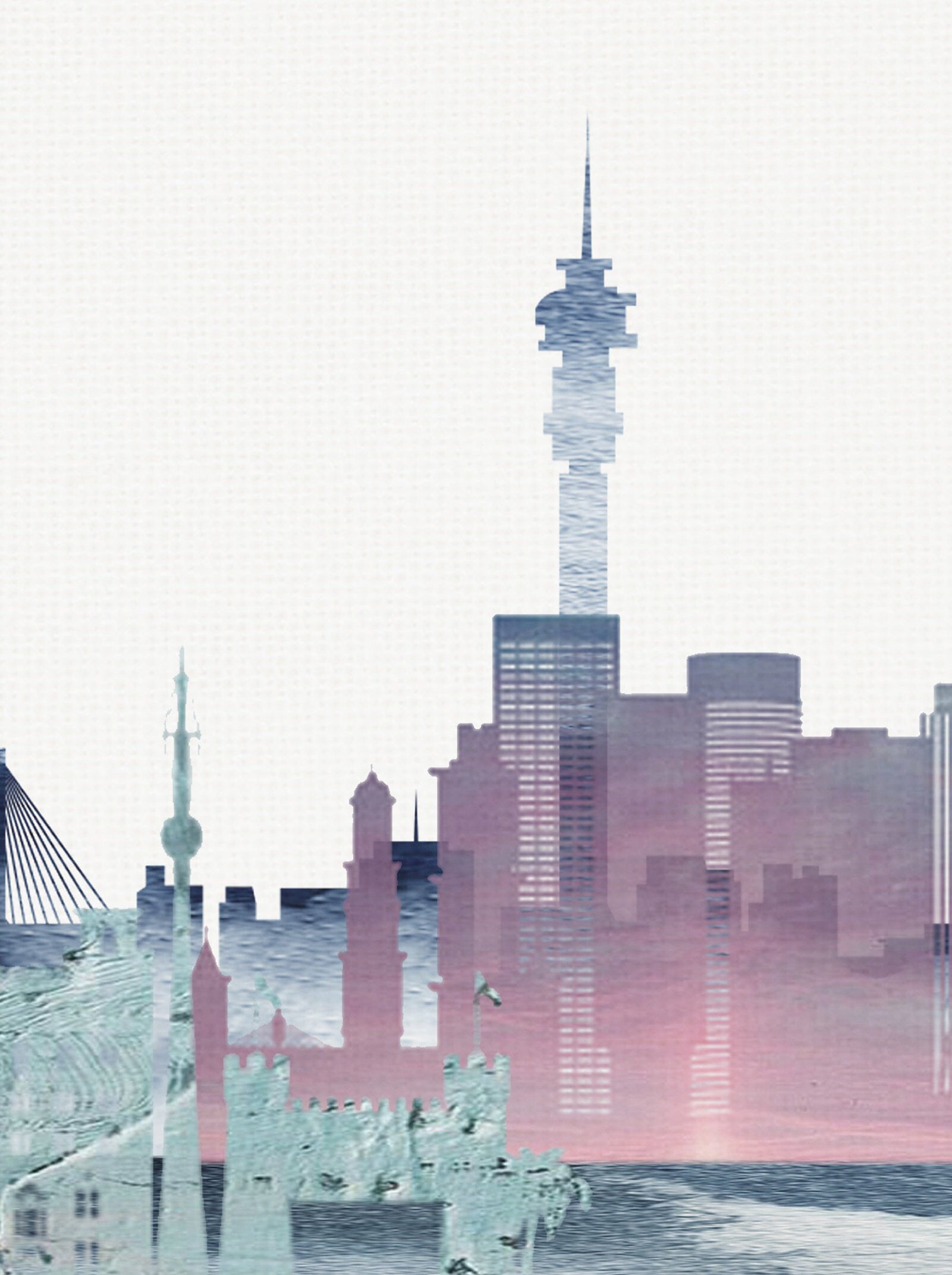 Johannesburg Skyline Art Print Poster Modern Wall Art New Etsy