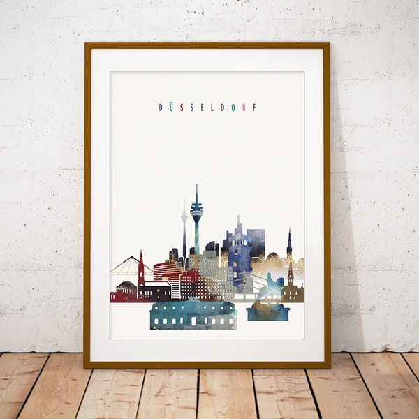 Dusseldorf Print, Skyline Art Print, Poster, Modern Wall Art, New Home, Housewarming Gift, Digital Download