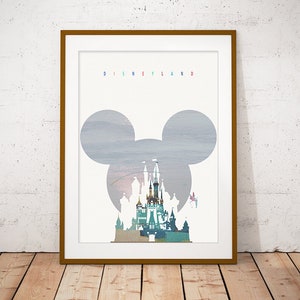 Disneyland Print, Skyline Art Print, Poster, Modern Wall Art, New Home, Housewarming Gift, Digital Download