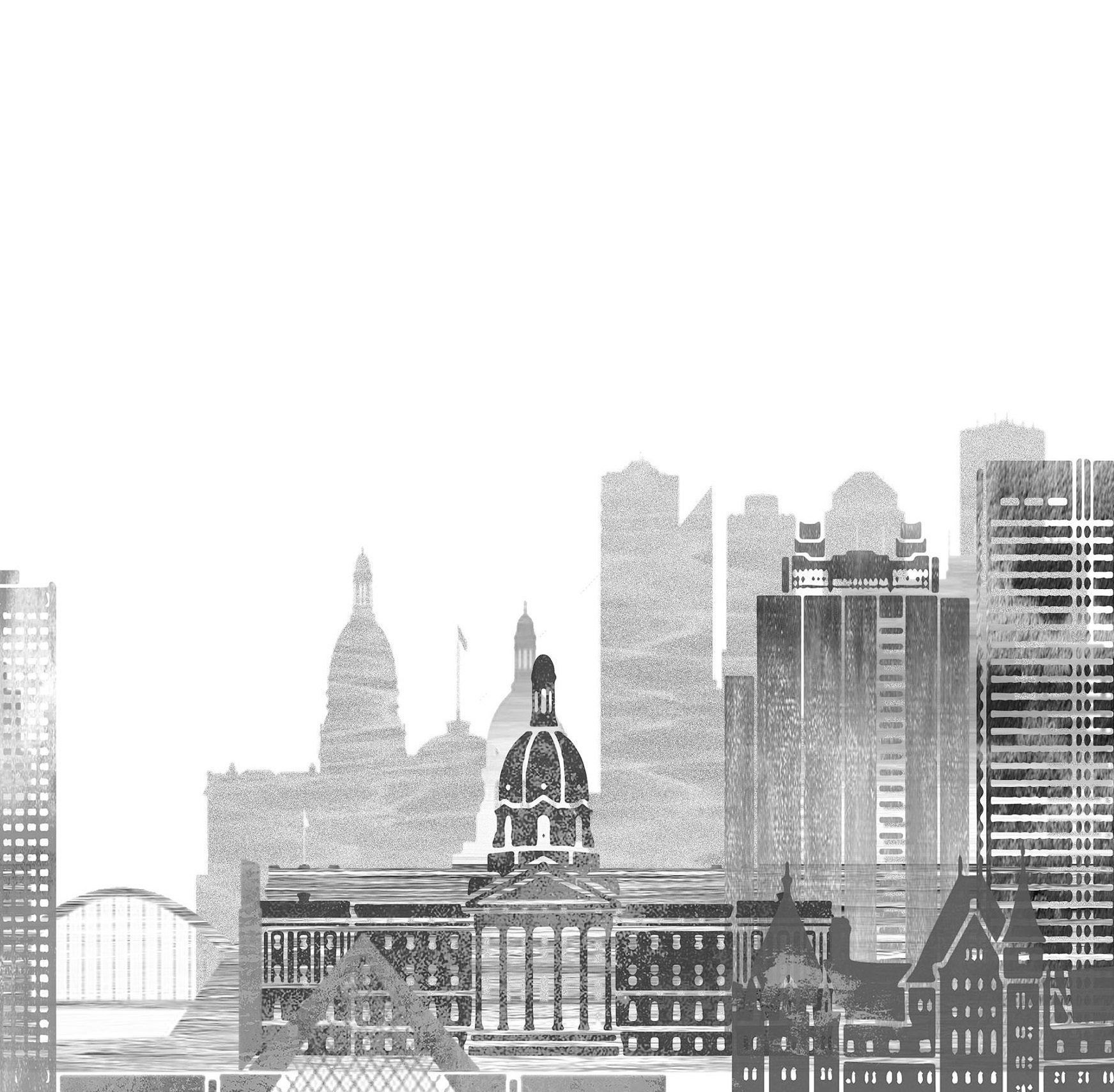 Edmonton Black & White Print Skyline Art Print Poster Etsy Canada