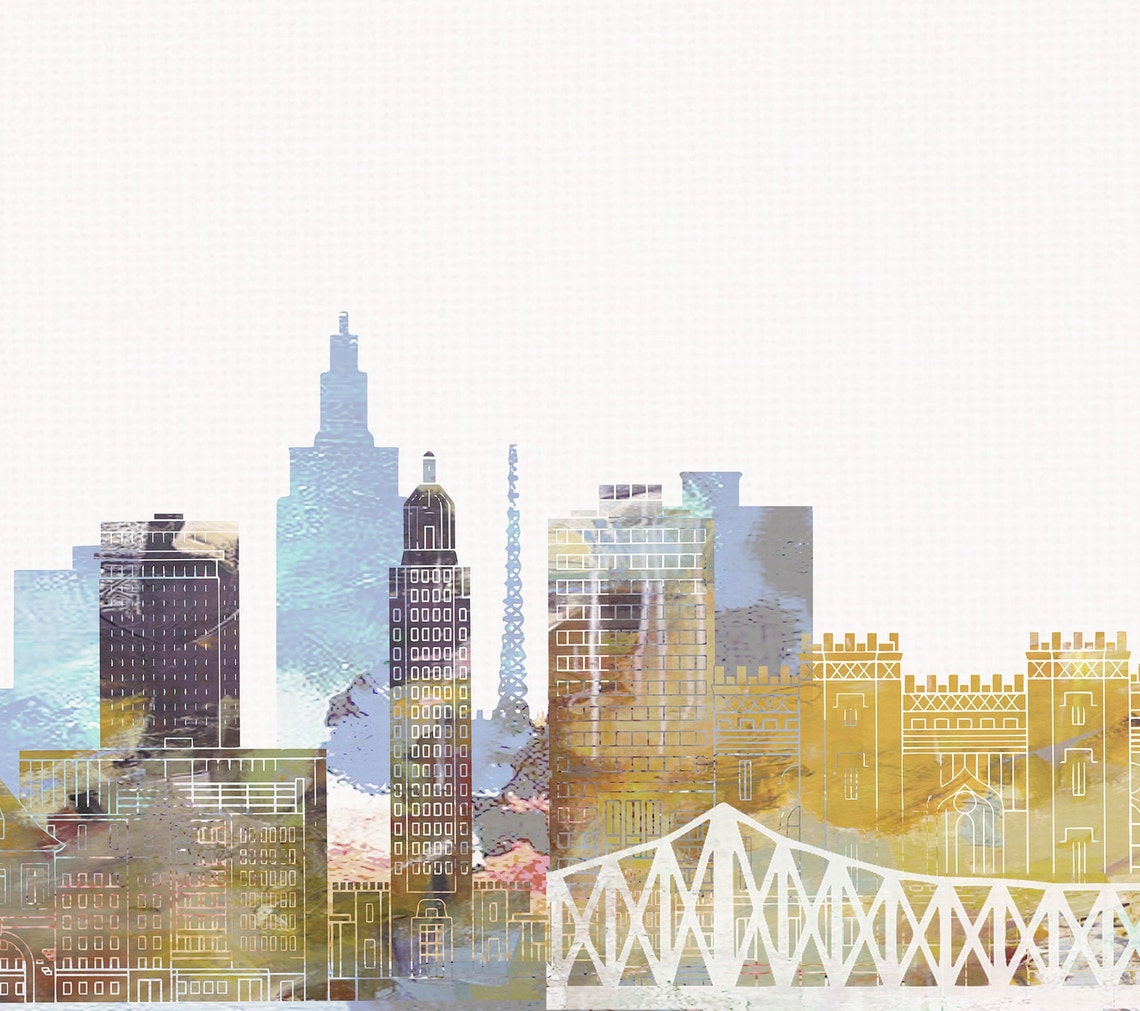 Baton Rouge Print Skyline Art Print Poster Modern Wall Art - Etsy