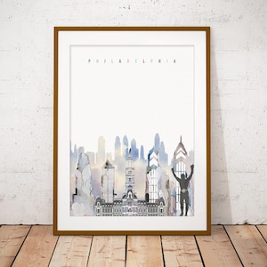 Philadelphia Print, Skyline Art Print, Poster, Modern Wall Art, New Home, Housewarming Gift, Digital Download