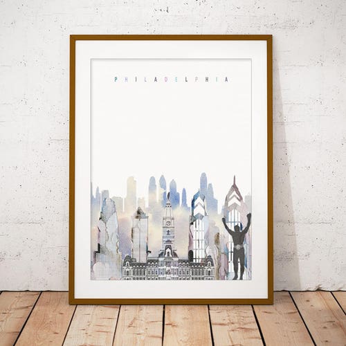 Philadelphia Map Print Poster Canvas Pennsylvania Map Print Etsy