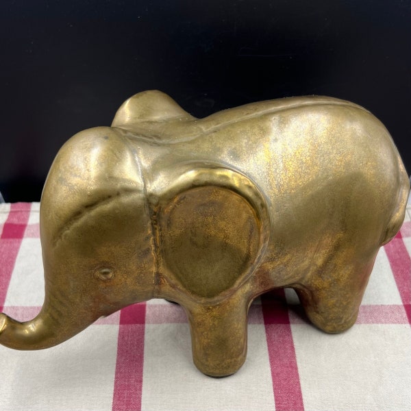 Vintage Brass Cast Metal Elephant Figure