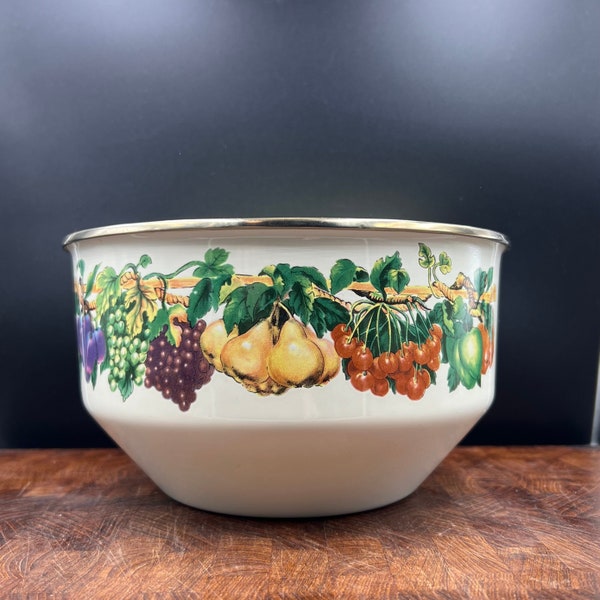 Vintage Tabletops Kensington Garden  Enamel Serving Bowl