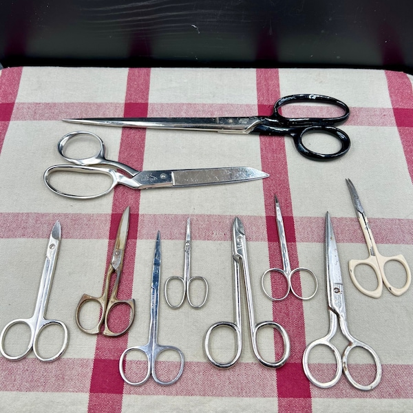 Set of 10 Vintage Multi Purpose Scissors and Sheers