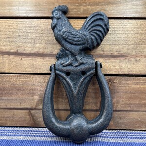 Vintage Solid Cast Iron Rooster Door Knocker - Etsy