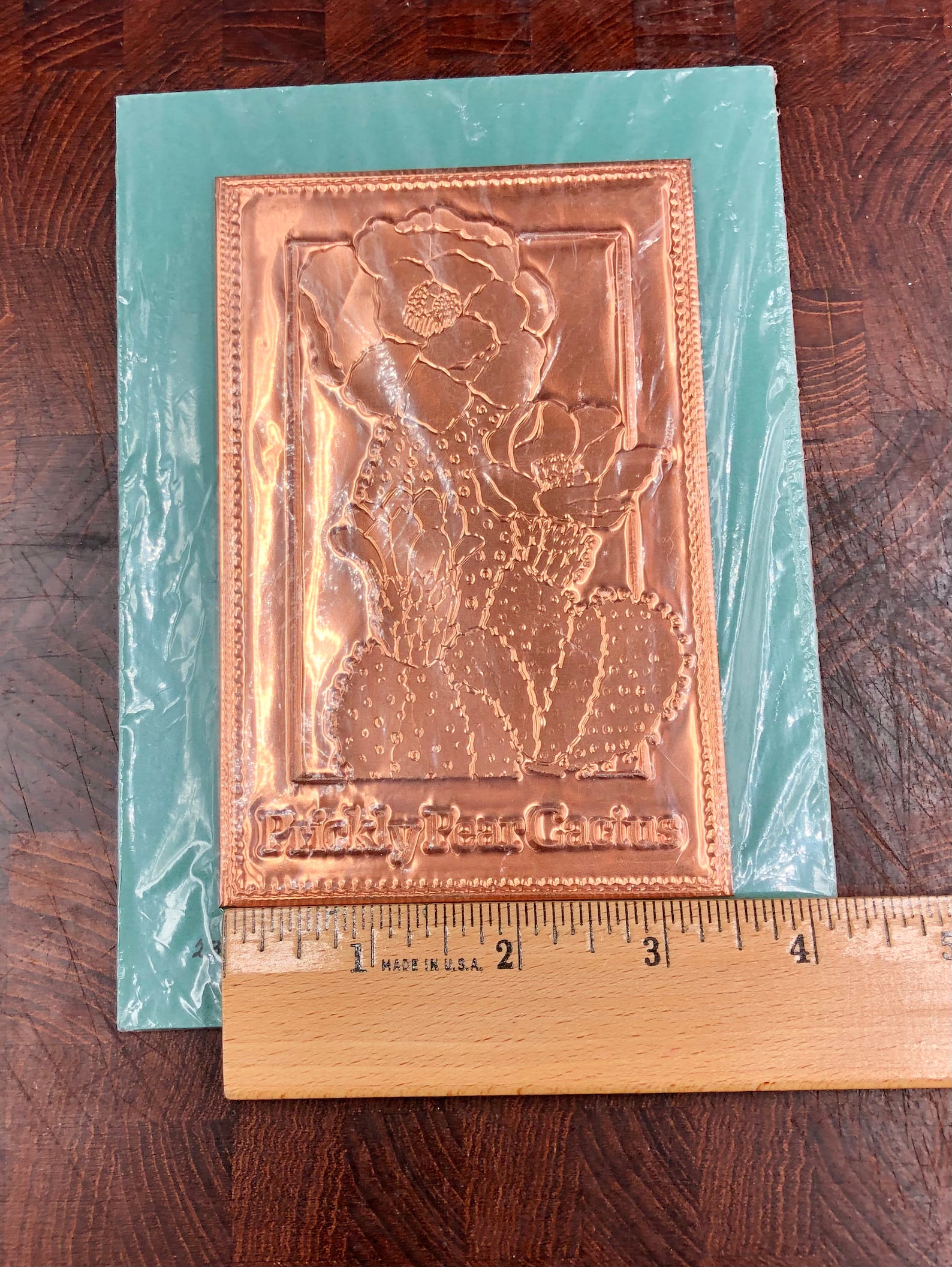 Vintage Embossed Copper Foil Art Prickly Pear Cactus Etsy Italia