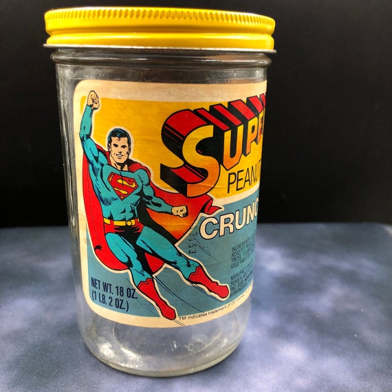Superman Peanut Butter Jar Etsy