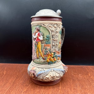 Vintage ALT-GRENZAU THEWALT Loving Couple German Beer Stein