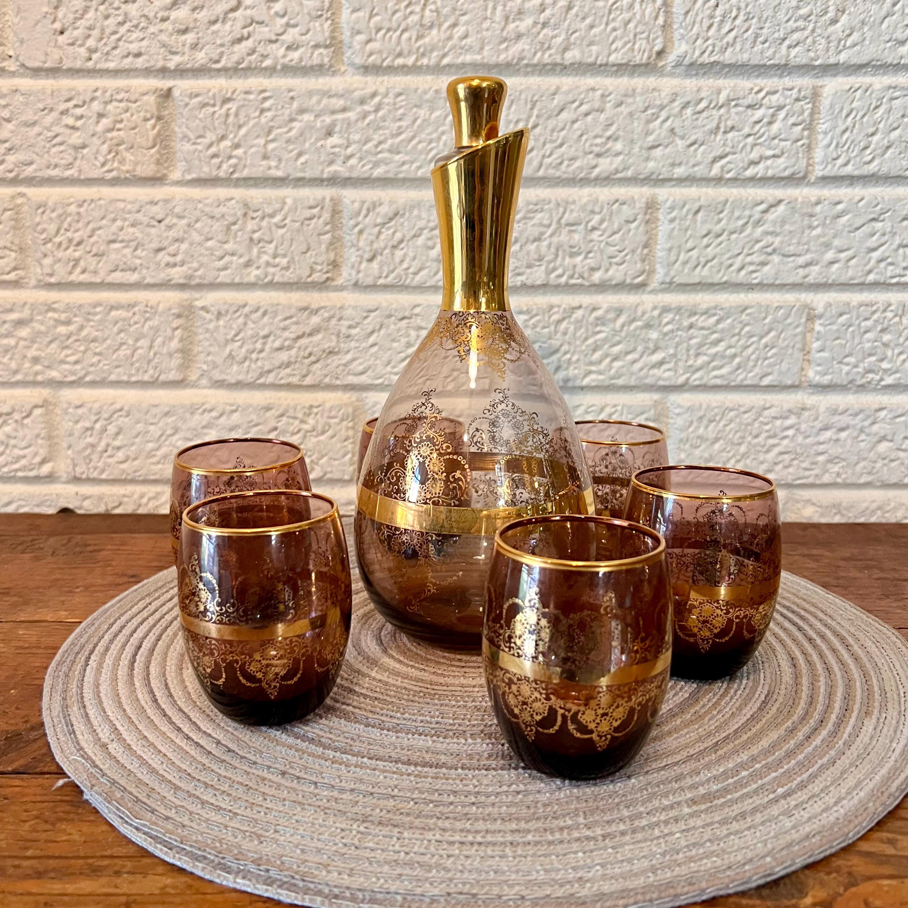 Venetian Murano Glass Decanter Set - Etsy
