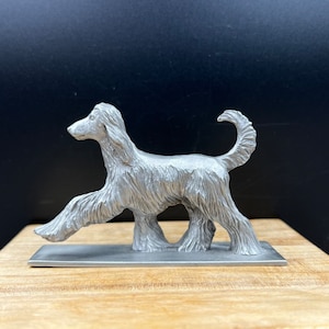 Vintage Rawcliffe Solid Pewter Afghan  Dog Figure