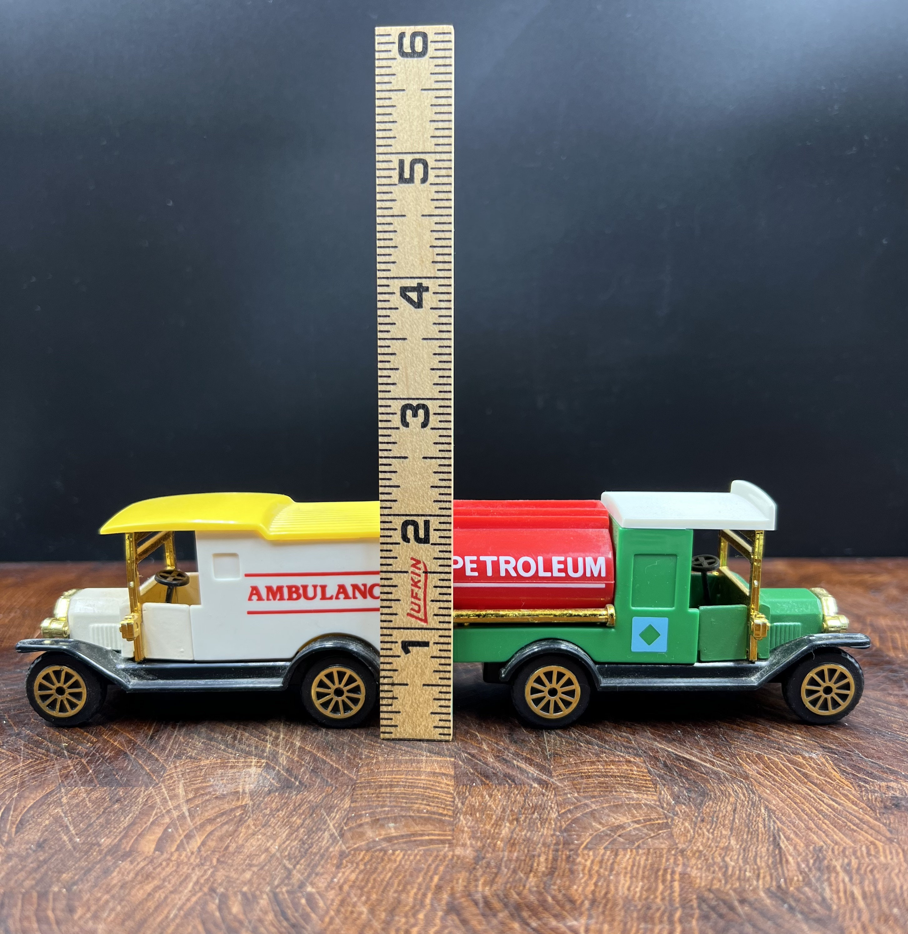 4 Piece Set Vintage Multi Colored Model T Delivery Truck