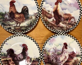 decorative rooster plates