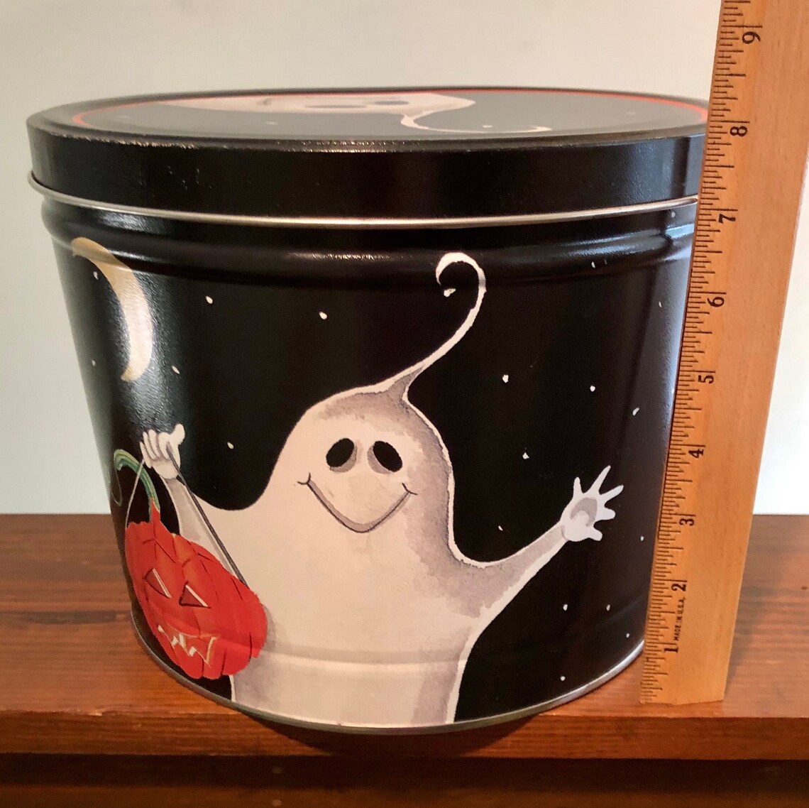 Vintage Large Halloween Popcorn Factory Tin Etsy