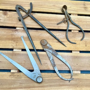 Vintage 4 Piece Set of Farm Machinery Measuring Tools