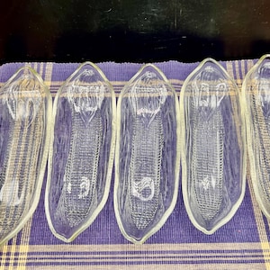 Vintage Heavy Glass Corn on the Cob Trays - Set of 5