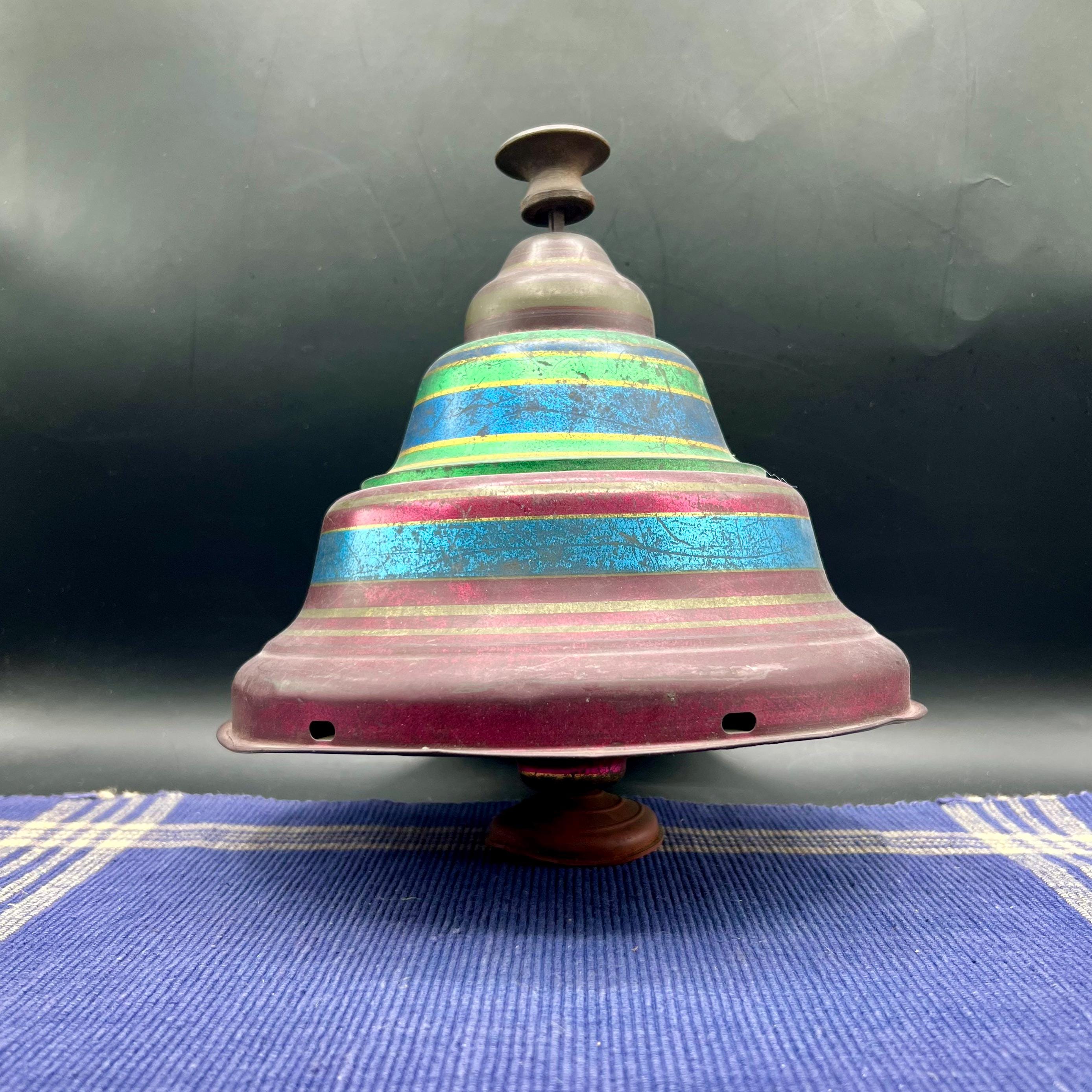 Unique Vintage Functional Large Multi Colored Ohio Art Spinning Top