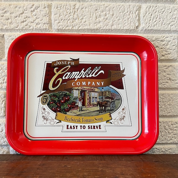 Vintage 1996 Campbell's Beefsteak Tomato Soup Serving Tin Tray