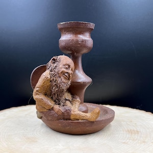 Vintage 1983 Gnome Candle Holder Wink Too by Tom Clark