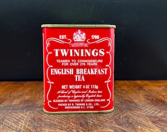 Classic Red Twinings English Breakfast Collectable Tea Tin